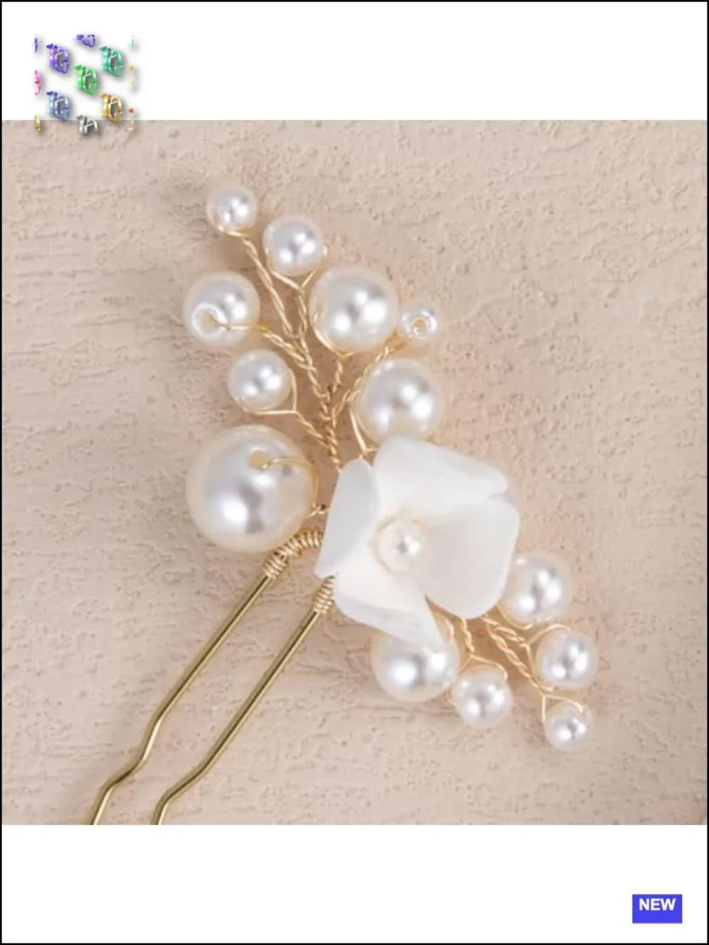 9Pcs White Flower Pearl Hair Pins Bridal Wedding Hair Accessories Women